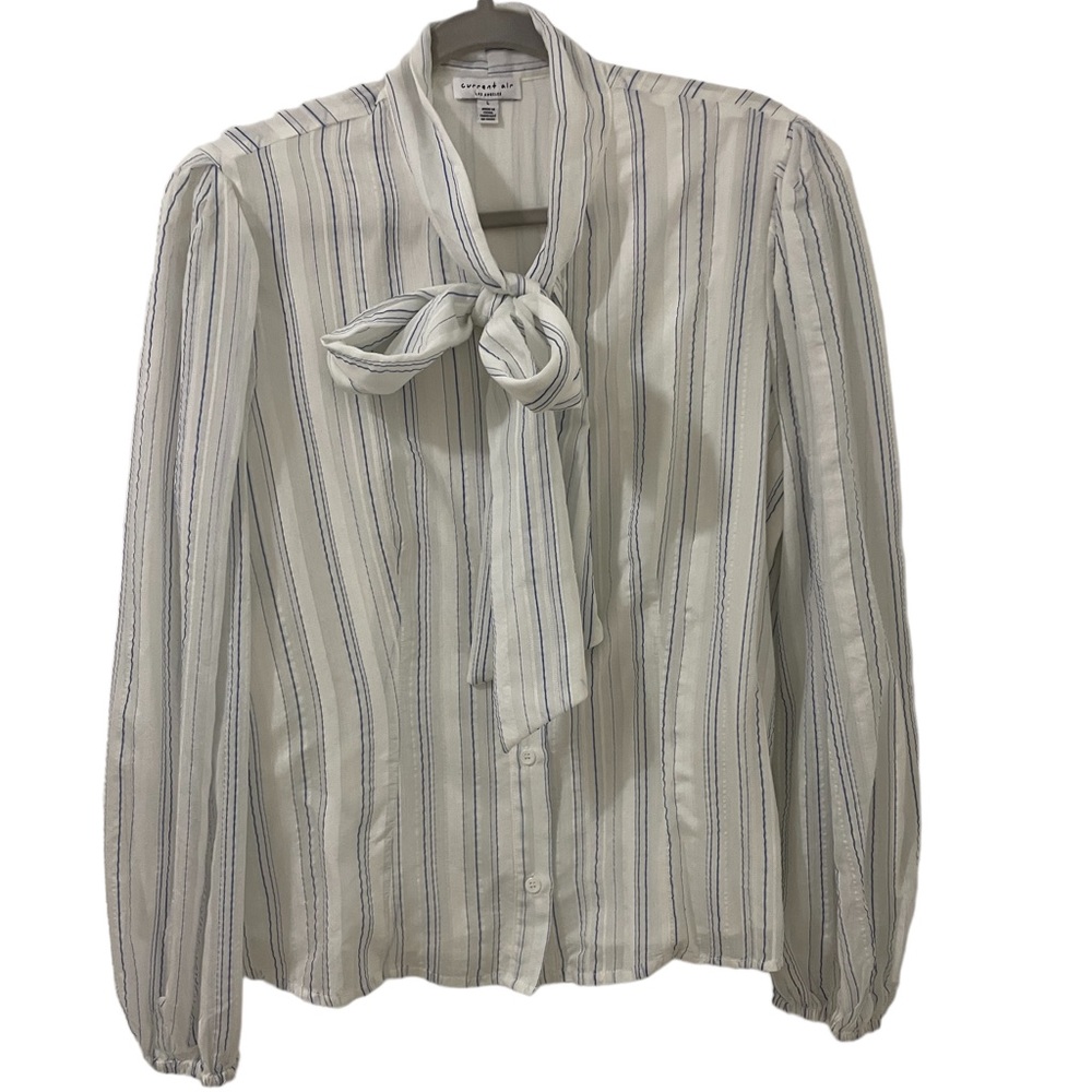 Current Air white and blue stripe button down shirt with necktie. Never worn.